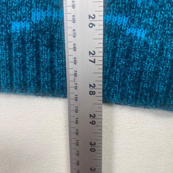 Le Tigre Vintage USA Made Geometric Knit Sweater Blue Teal Mens L - Picture 8 of 9